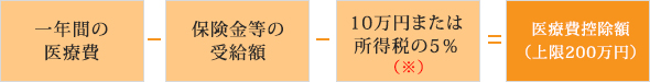 医療費控除額（課税対象から控除される金額）